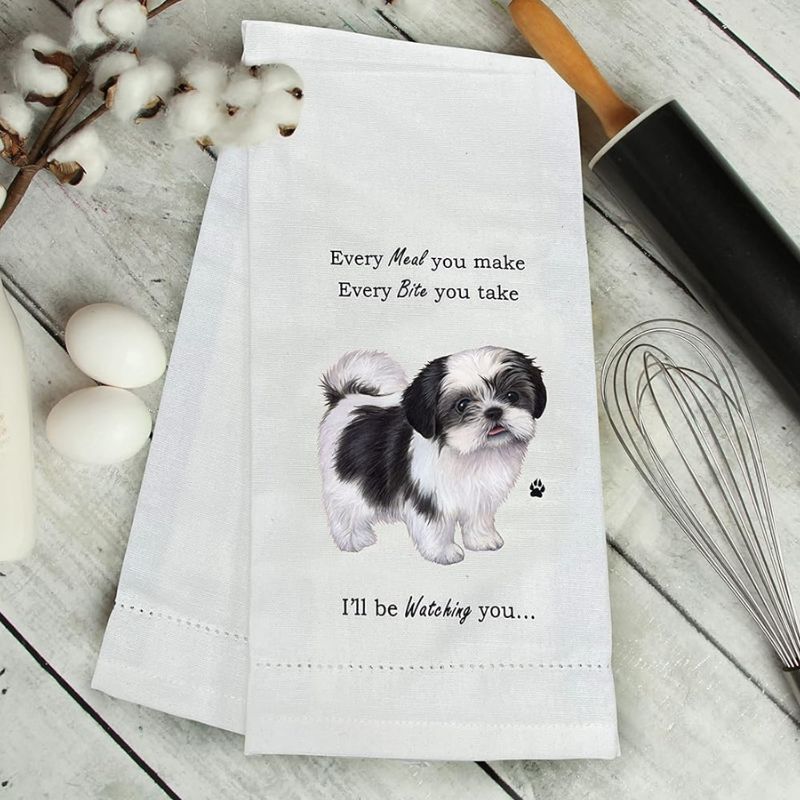 Shih Tzu Black & White Kitchen Towel